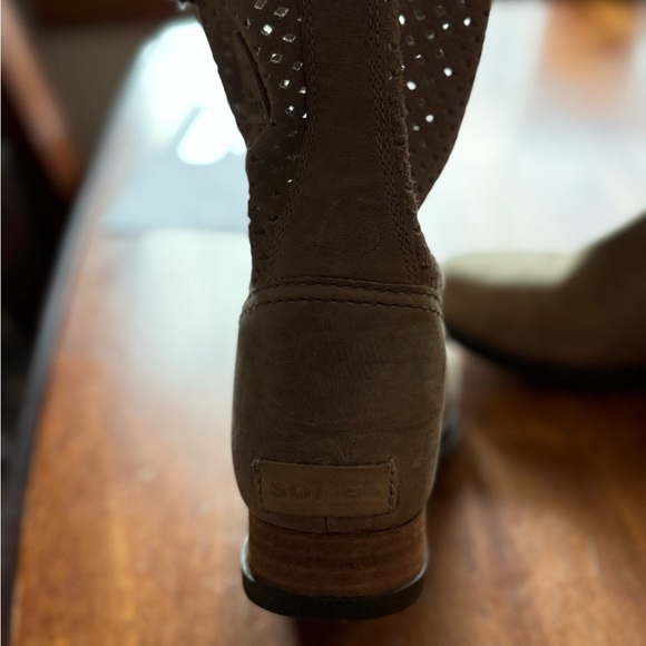Sorel Taupe Perforated Ankle Boots - Picture 2 of 3